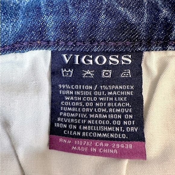 NWT Vigoss Friday Tapered High Rise Boyfriend Jeans Medium Blue Wash Size 26 - Picture 12 of 15